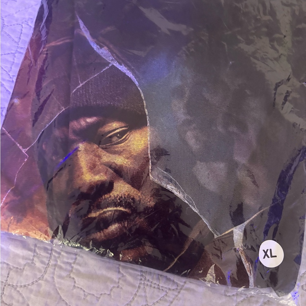 1992 Graphic Hoodie/Tee with Portrait Print - Black and Brown